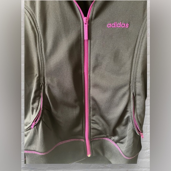 Adidas 2009 Women’s 3-Stripe Microfiber Lined Track Jacket Black / Pink MEDIUM - Picture 3 of 8